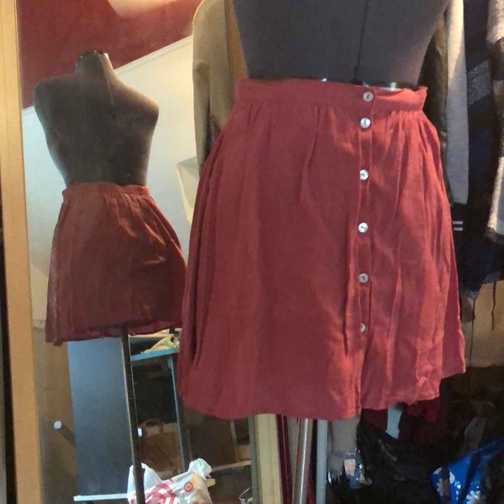 Pink button up skirt